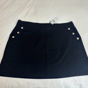 NWT Mango Women's Plus Size Black Mini Skirt, Size 3XL, Pockets, Buttons Detail